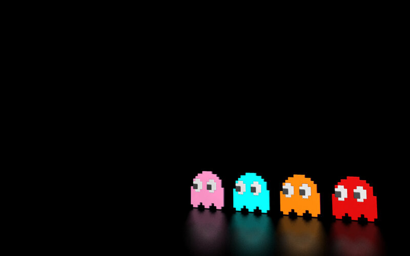 Four Pixel Ghosts — Pink, Playful, Pixel Art