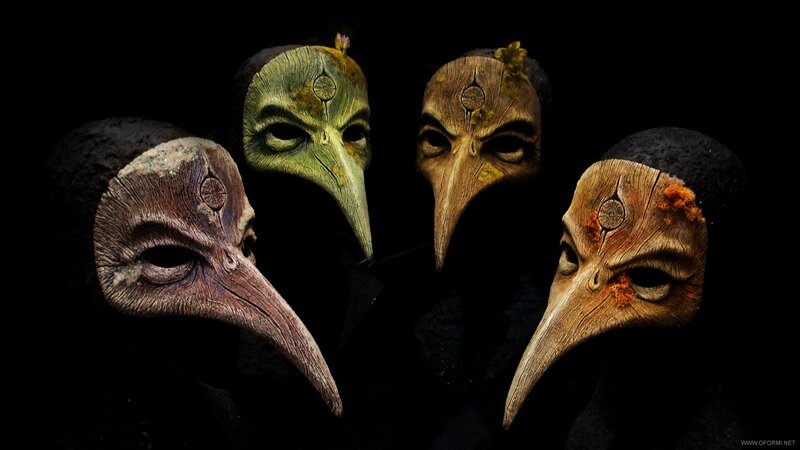 Four plague doctor masks