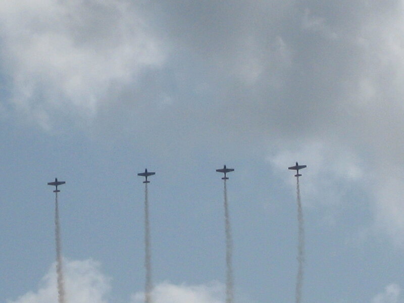 Four Planes in Formation — Blue, Dynamic, Photograph