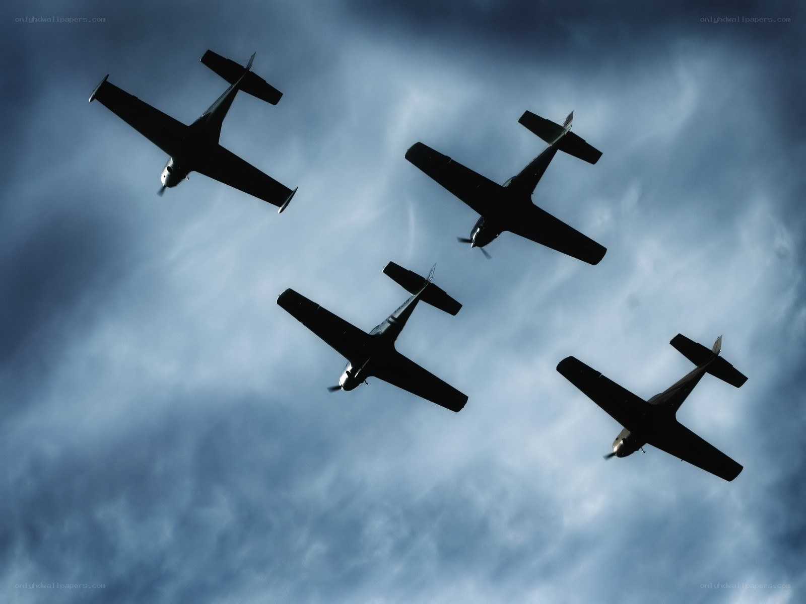 four planes in formation