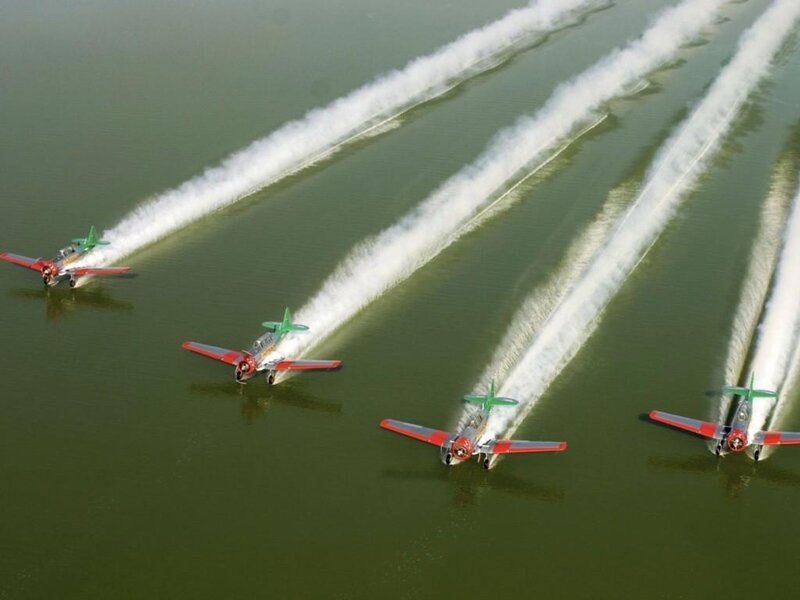 Four Planes on Water