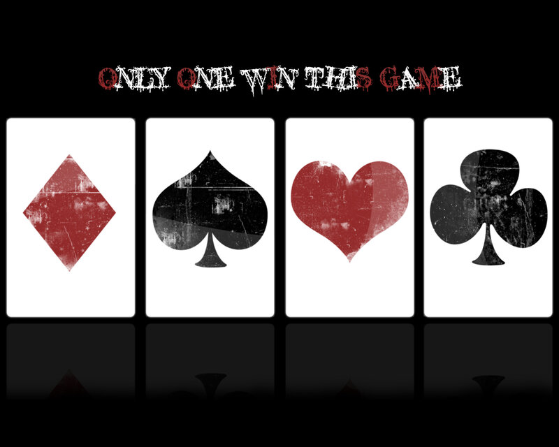 Four Playing Cards — Black, Dramatic