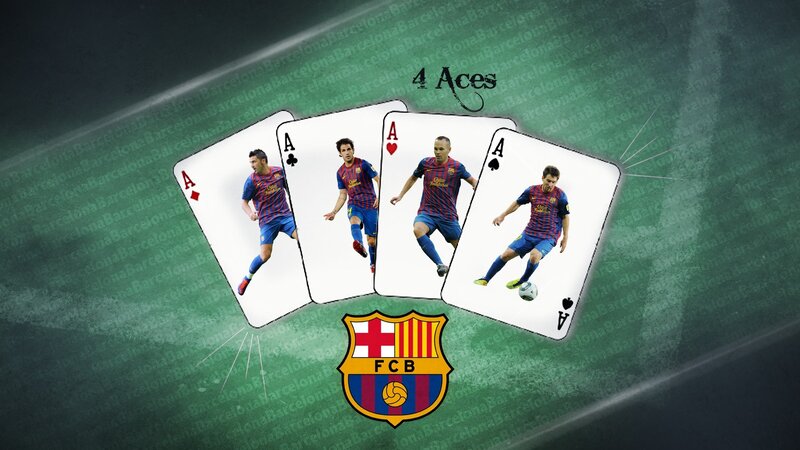 Four Playing Cards with Players