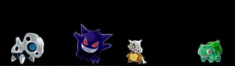 Four Pokémon Characters — Black