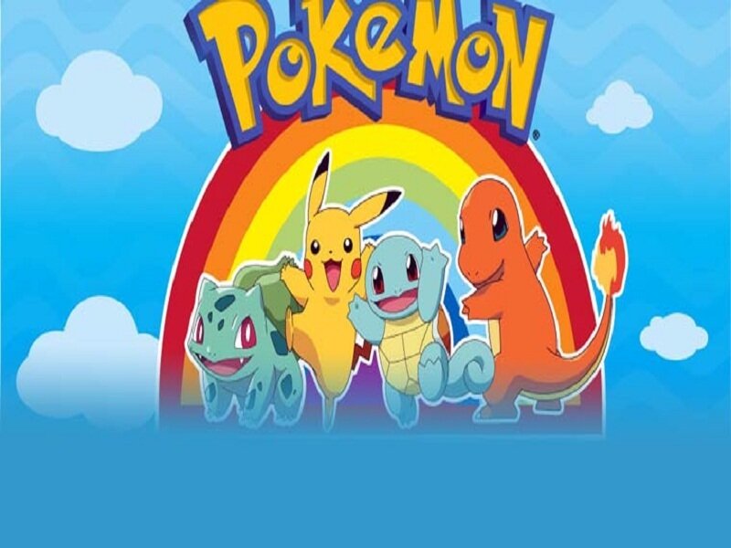 Four Pokémon Characters — Blue, Cheerful