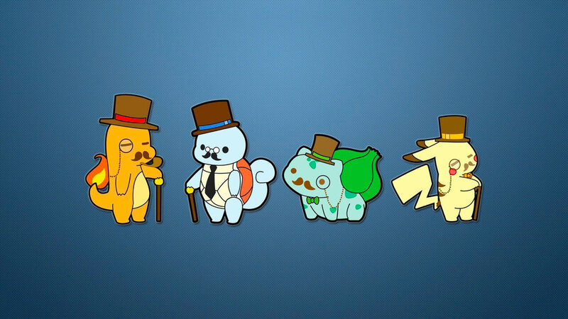 Four Pokémon Characters — Blue