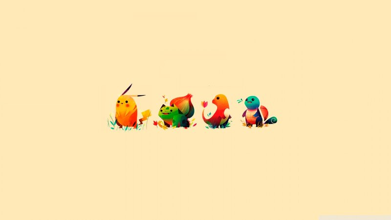 Four Pokémon Characters — Yellow, Calm