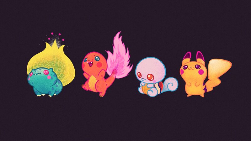 Four Pokémon Characters — Yellow