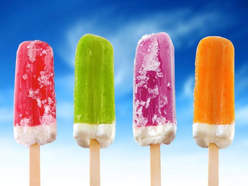 Four Popsicles on Sticks — Blue, Bright, Summer