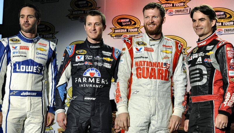 Four Race Car Drivers — White