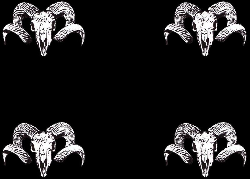 four ram skull illustrations