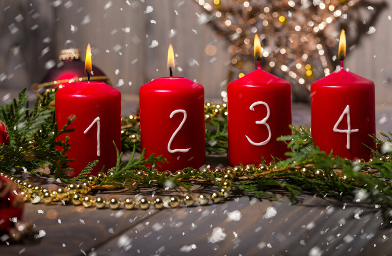 Four Red Advent Candles