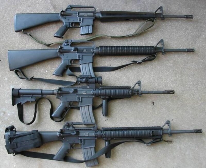 Four Rifles on Concrete