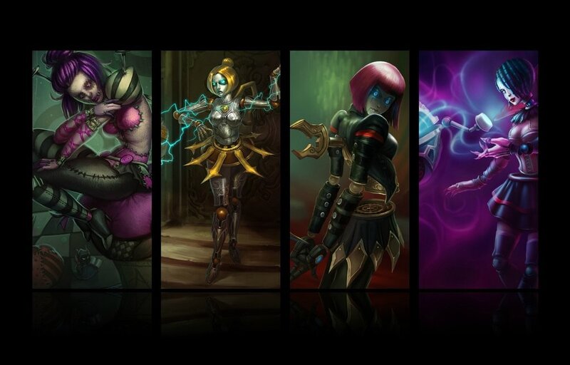 Four robotic female characters