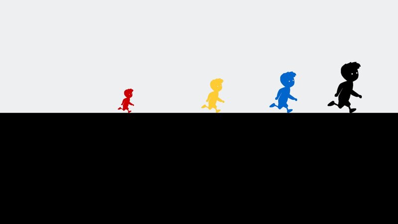 Four Running Figures