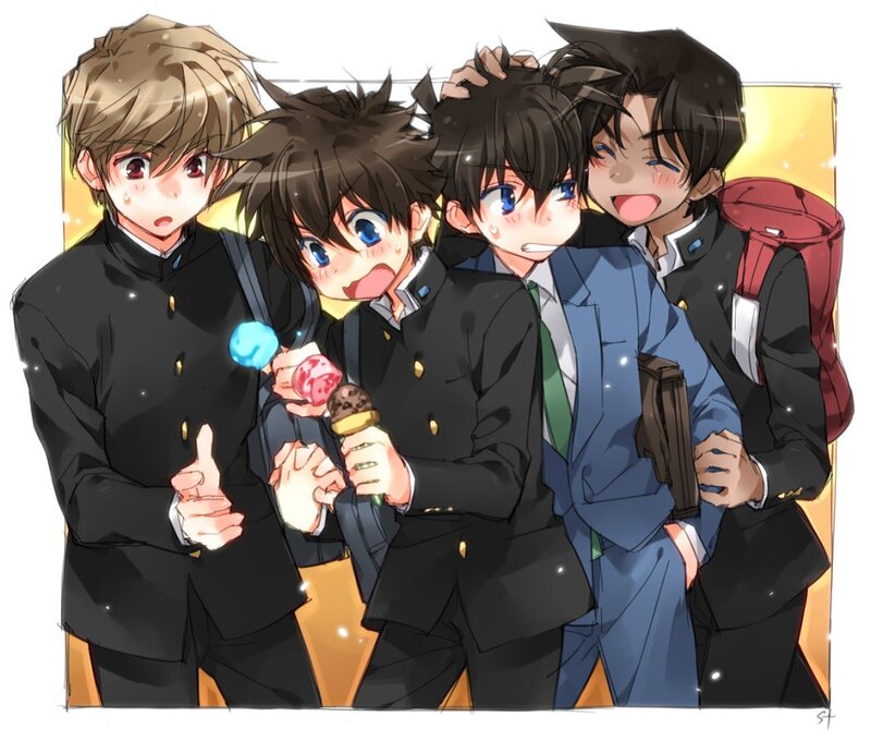 Four Schoolboys with Ice Cream