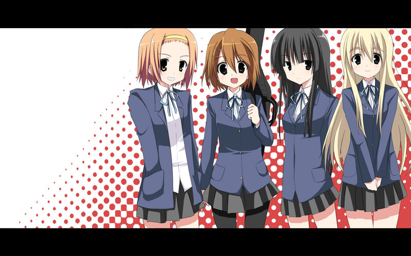 four schoolgirls in uniform