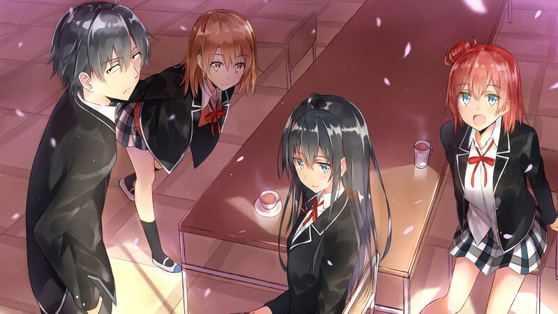 Four Schoolgirls in Uniform — Black