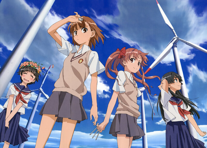 Four Schoolgirls in Uniform — Blue, Bright, Cheerful