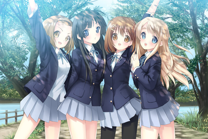 Four Schoolgirls in Uniform — Blue, Serene