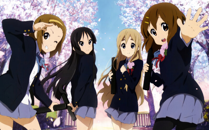 Four Schoolgirls in Uniform — Blue