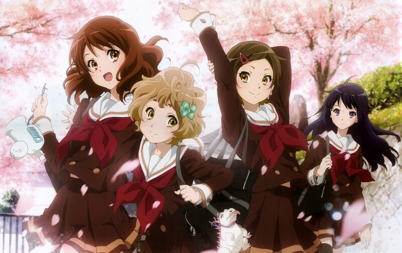 Four Schoolgirls in Uniform — Brown