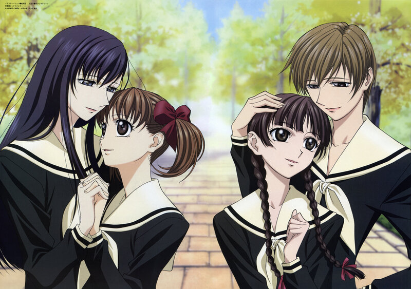 Four Schoolgirls in Uniforms — Black, Calm