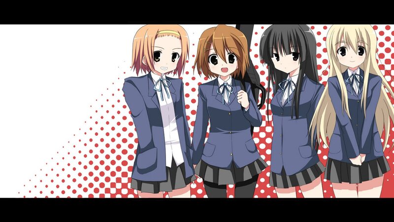 Four Schoolgirls in Uniforms — Blue, Calm