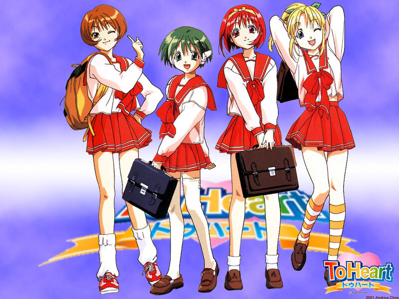 Four Schoolgirls in Uniforms — Red