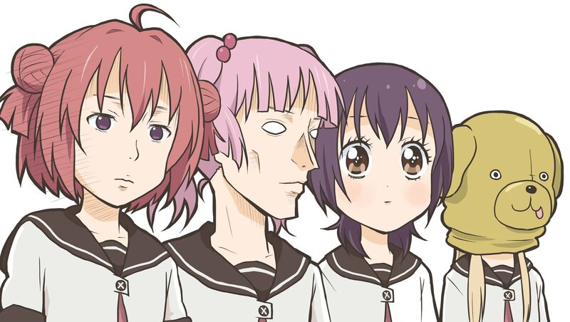 Four Schoolgirls in Uniforms — White, Neutral