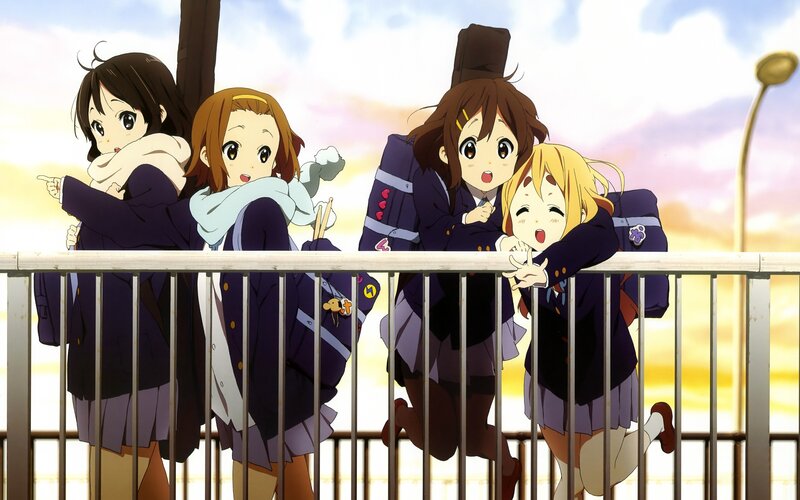 Four Schoolgirls on Bridge