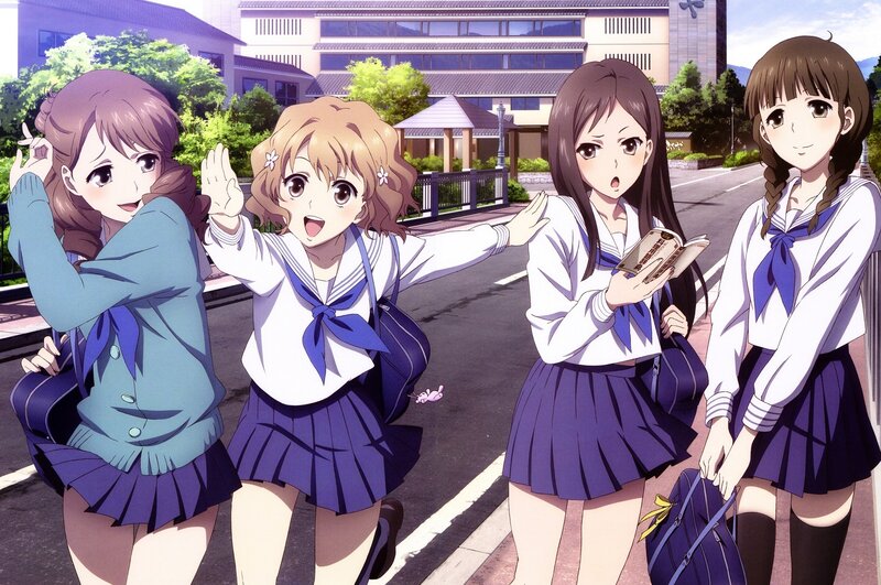 Four Schoolgirls on Street