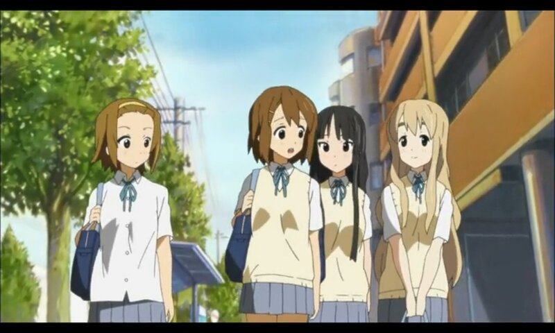 Four Schoolgirls Standing — Green