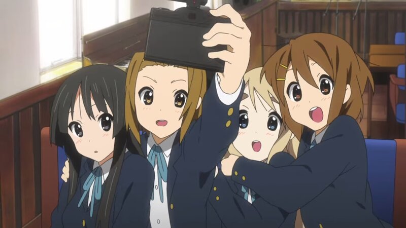 Four Schoolgirls Taking Selfie