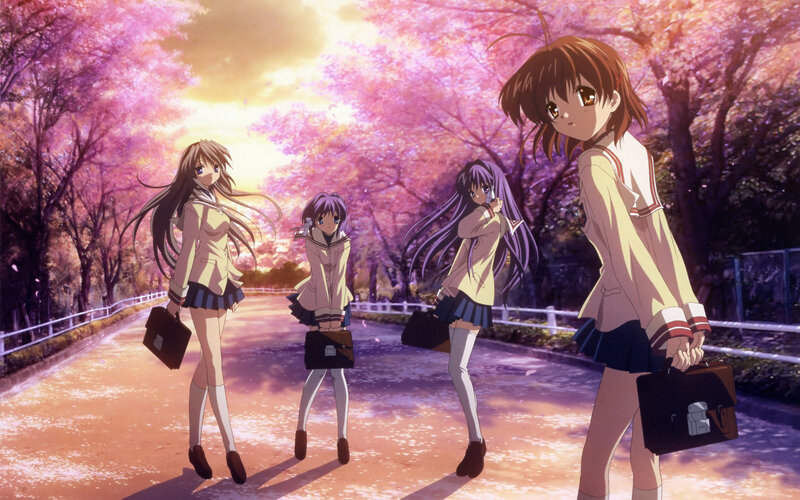 Four Schoolgirls Walking — Pink, Serene