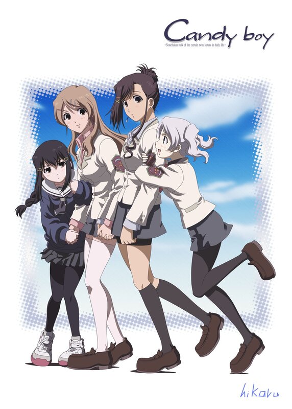 Four Schoolgirls Walking — White