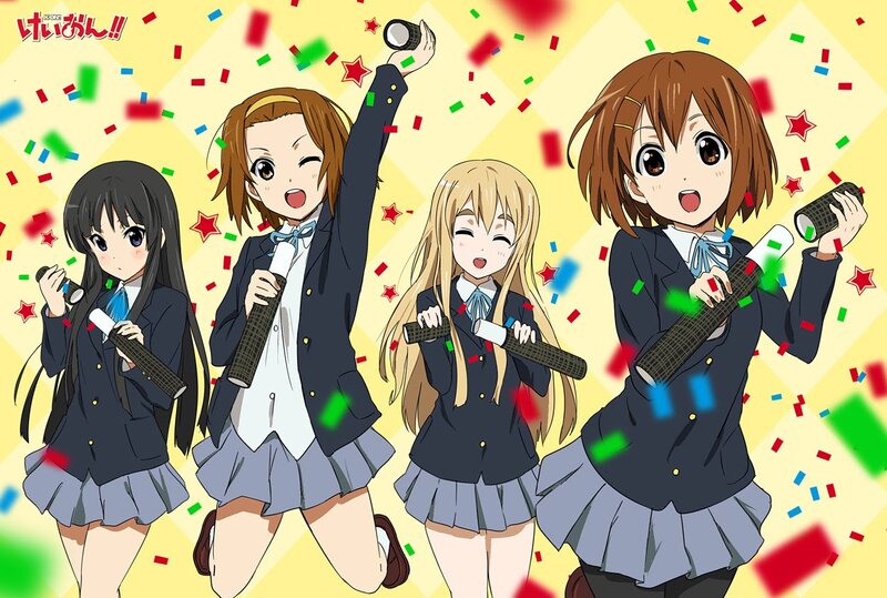 Four Schoolgirls with Confetti