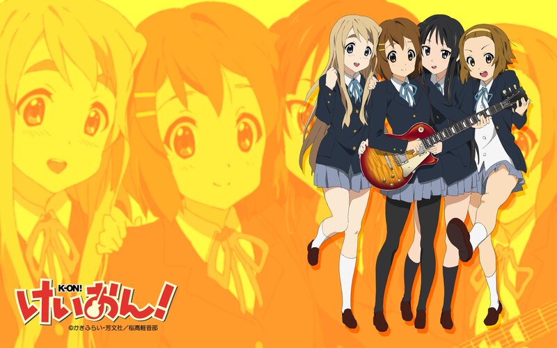 Four Schoolgirls with Guitar