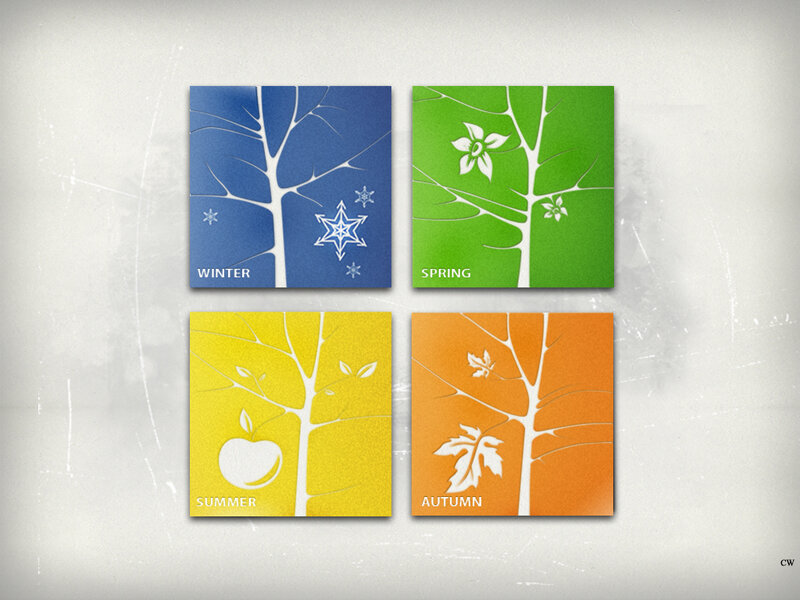 Four Seasons Artwork — Blue