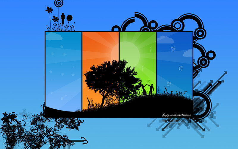 four seasons collage art