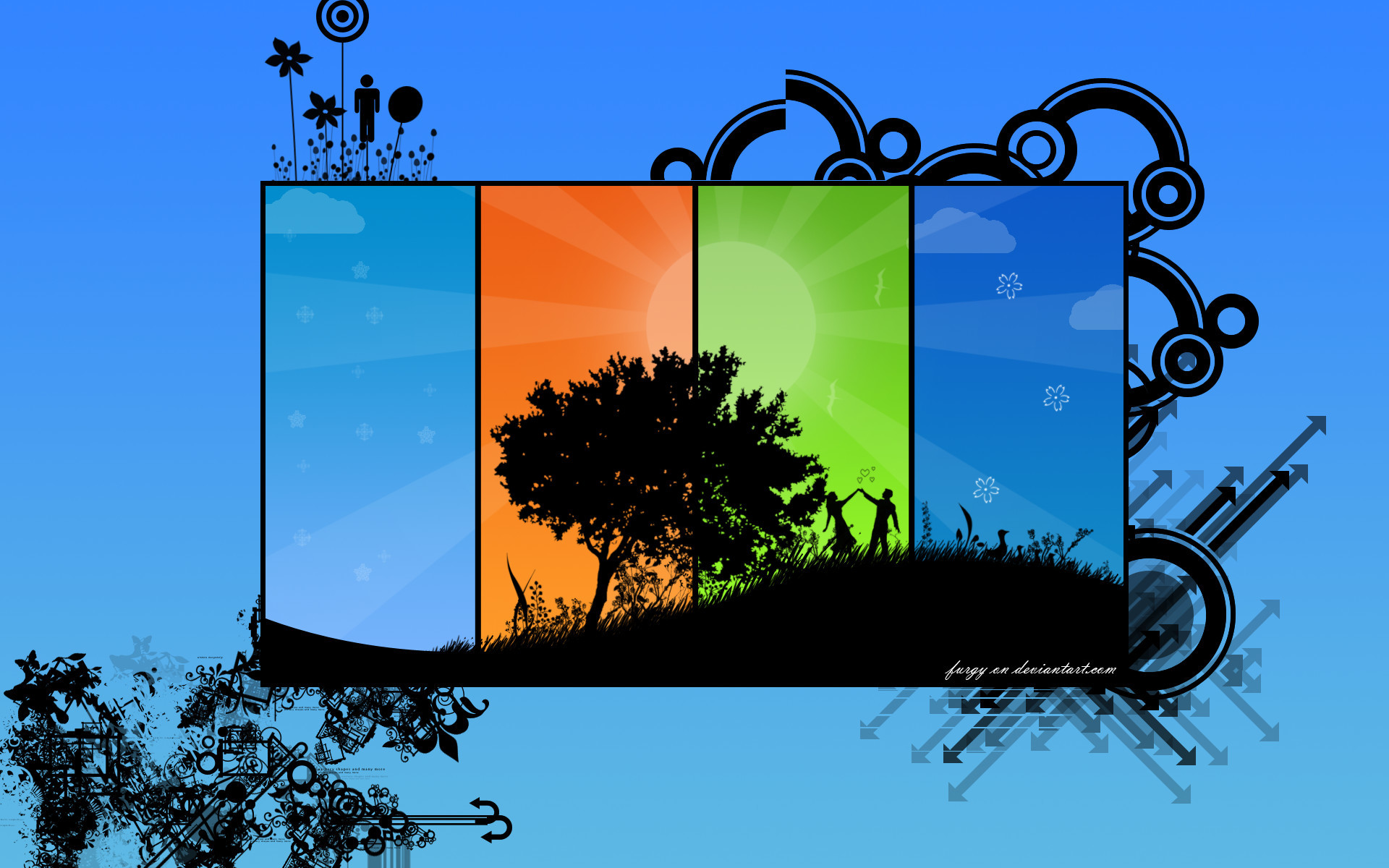 four seasons collage art