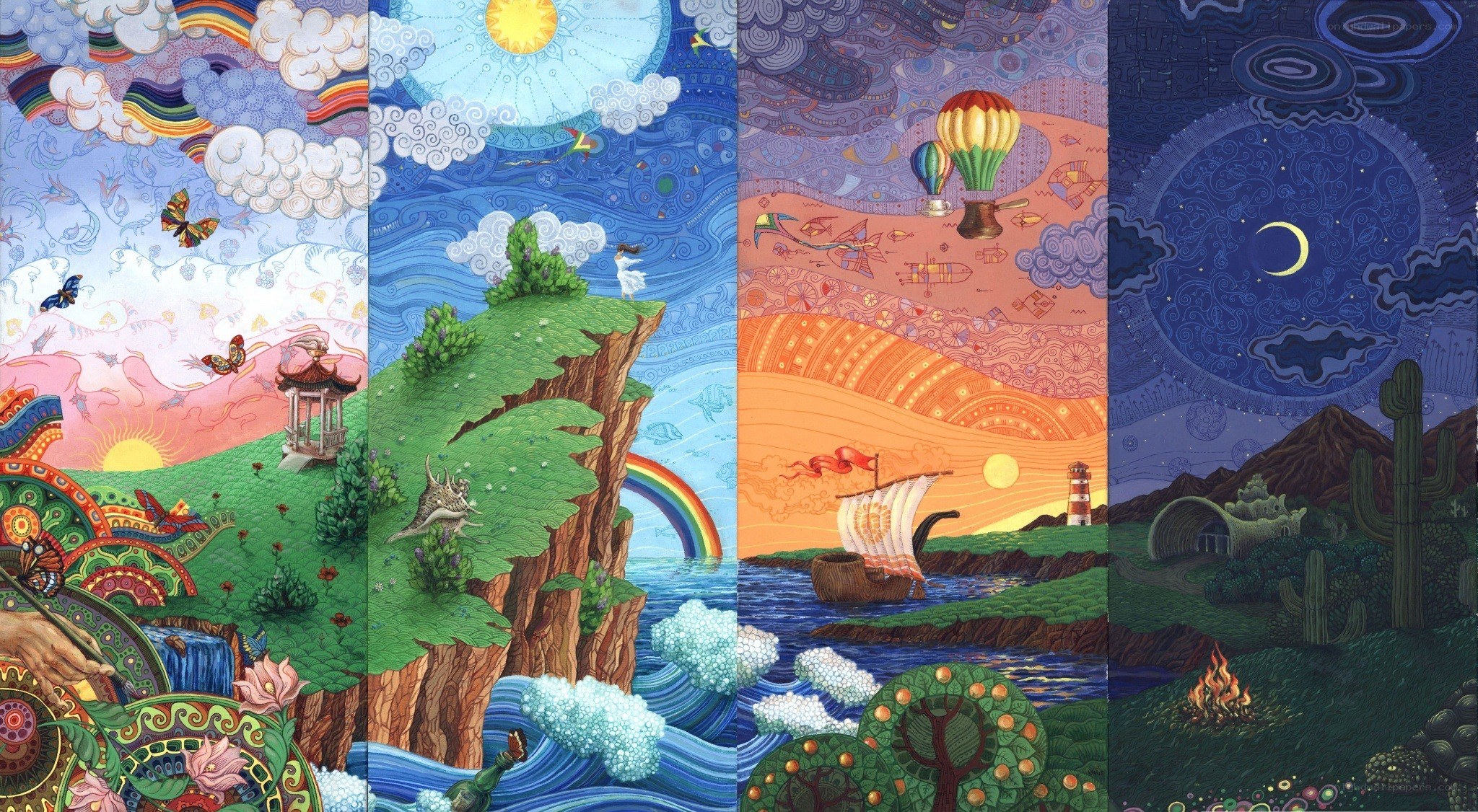 Four Seasons Fantasy Landscape