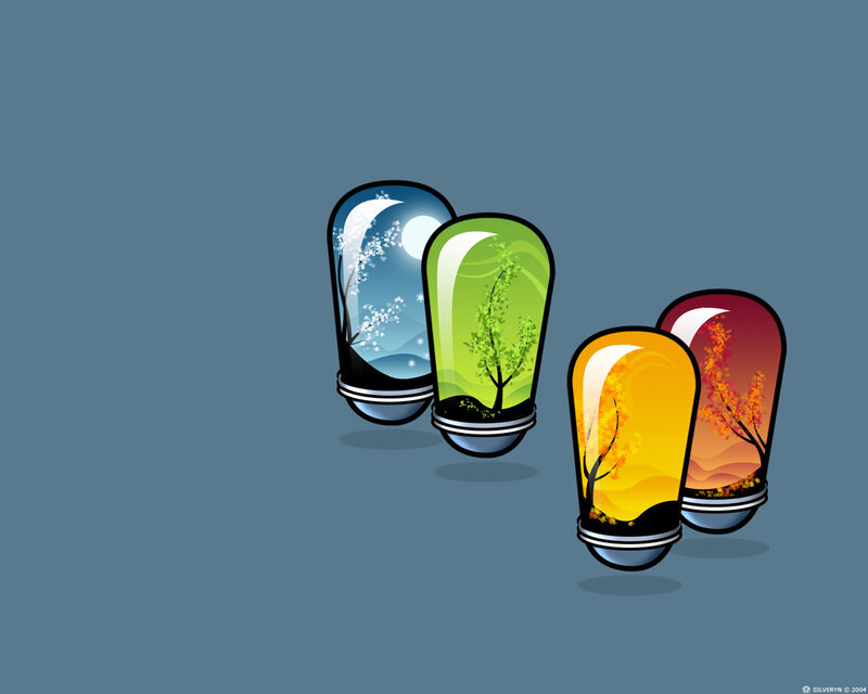 Four Seasons in Glass Bulbs