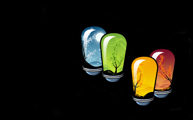 Four seasons in light bulbs