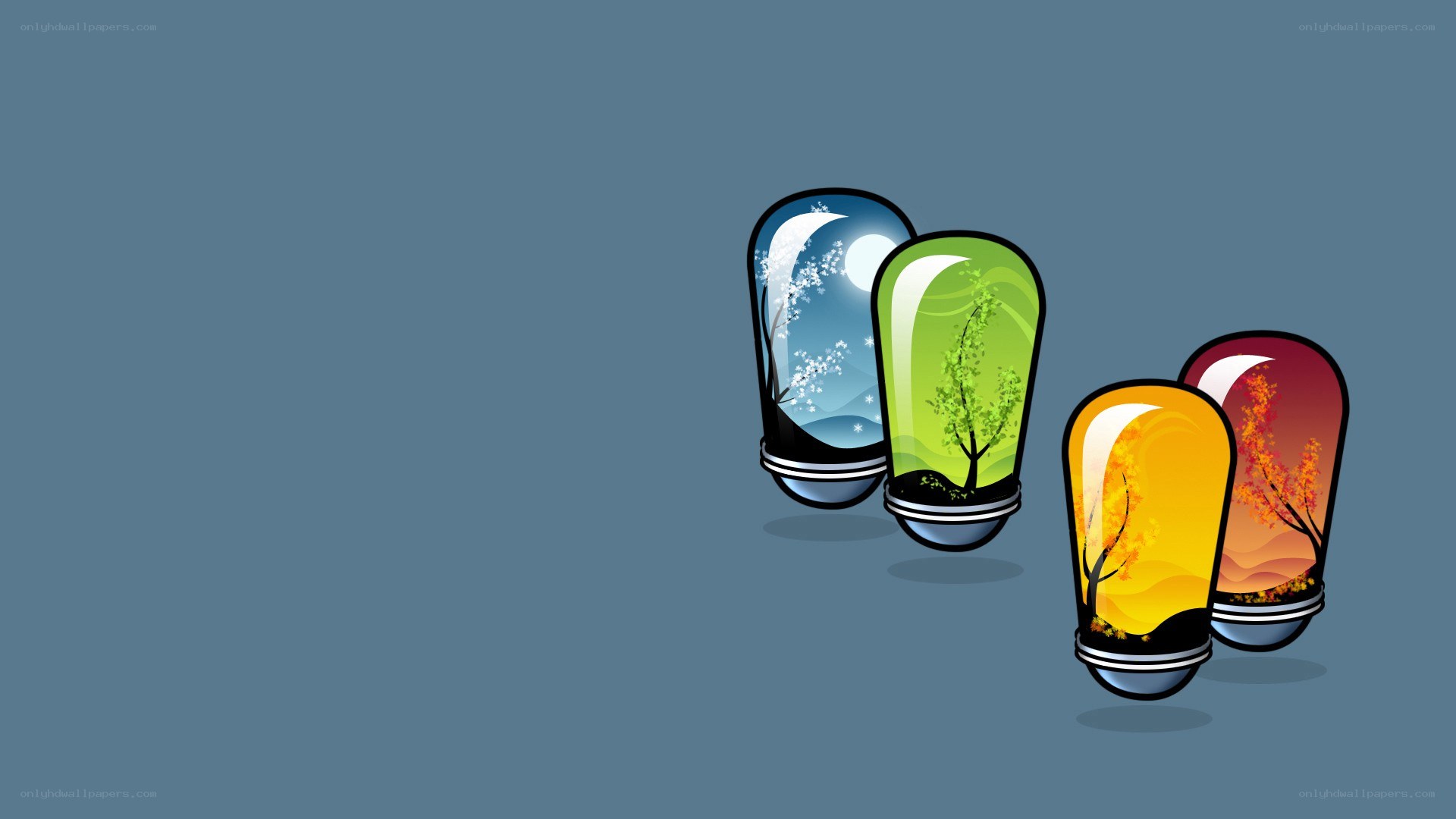 four seasons in light bulbs