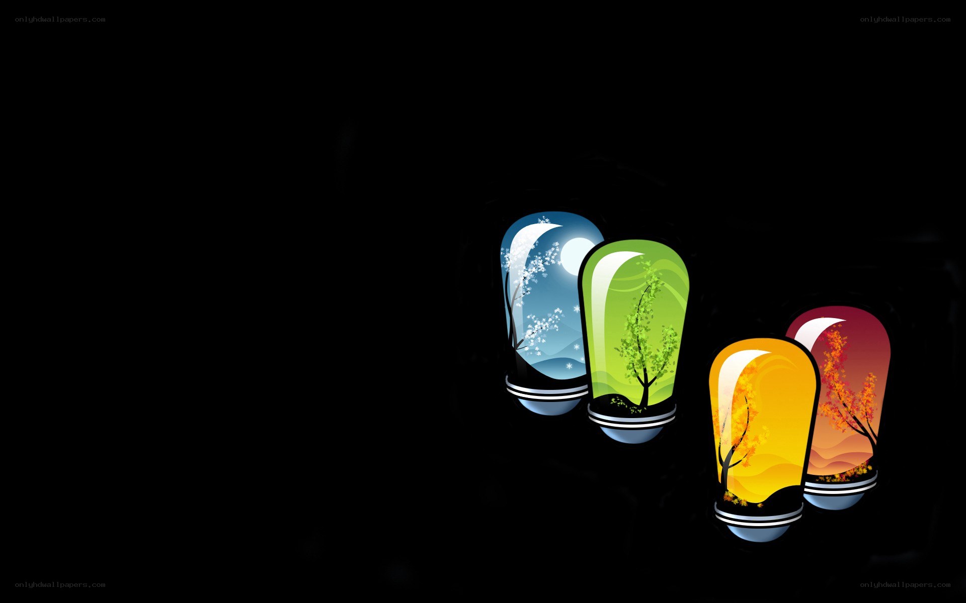 four seasons in light bulbs