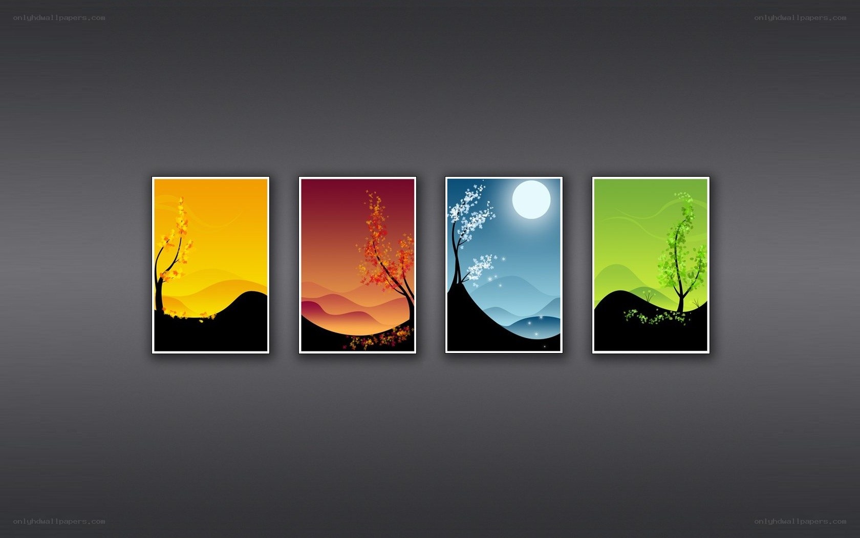 Four seasons landscape art
