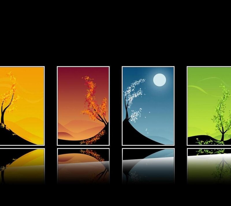 Four seasons landscape art