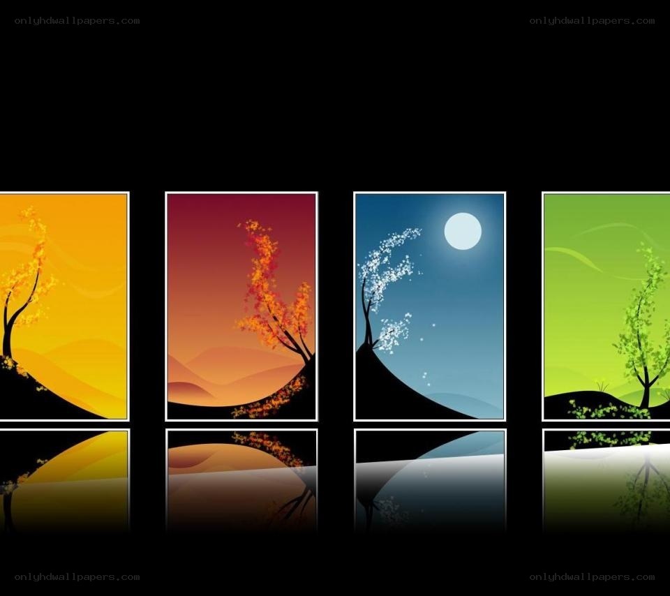 Four seasons landscape art