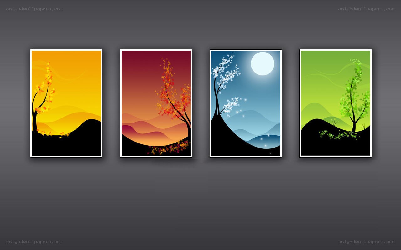 Four seasons landscape art